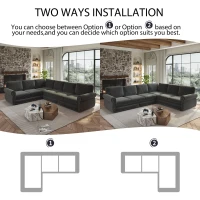 Modern L-Shaped Sectional with Pull-Out Bed, Chic Sleeper Couch with Nailhead Trim and Rolled Arms, 118'' L x 86.5" W x 36.5" H, Dark Grey(m-7)