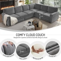 Elegant L-Shaped Sectional with Pull-Out Bed, Chic Chenille Sleeper Couch with Nailhead Trim, 118'' L x 86.5" W x 36.5" H, Light Grey(m-6)
