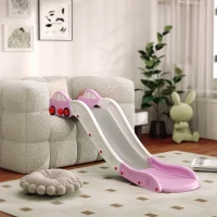 Qaba Extra Length Toddler Slide for Bed, Sofa, Easy to Assemble, Pink(m-8)