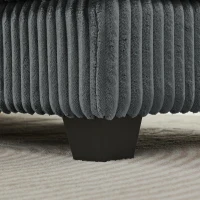 Smart Corduroy Modular Sectional Sofa with Detachable Footrest, Modern L-Shaped Couch for Living Room, 124.5'' L x 31.5"W x 30" H, Dark Gray(m-9)