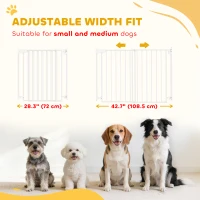 PawHut Baby Gate, 28.3"-42.7" Wide Dog Gate with Dual Locks, Easy Walk Through for Stairs, Doorways, Kitchen, White(m-4)