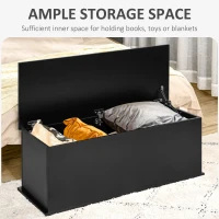 HOMCOM Lift Top Storage Bench, 39.4" Modern Storage Chest with 264 lbs. Weight Capacity, Black(m-4)
