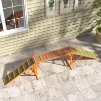 PawHut Dog Agility Ramp, Dog Walk Balance Trainer Equipment w/ Safety Bar, Non-slip Surface, Pet Training Ramp, Orange(m-7)