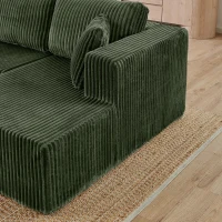 Versatile U-Shaped Modular Sectional Sofa with Foam Cushions, Modern Sleeper Couch for Living Room Bedroom, 132.5'' L x 61"W x 25.5" H, Green(m-7)