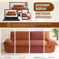 Modern 3-in-1 Sleeper Sofa with Soft Corduroy Upholstery, Versatile Loveseat Bed for Living Room and Bedroom, 73'' L x 33" W x 36" H, Orange(m-5)