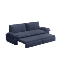 Modern Queen 3-in-1 Sleeper Sofa with Soft Corduroy Upholstery, Versatile Loveseat Bed with Pull-Out Frame, 73'' L x 33" W x 36" H, Blue(m-11)