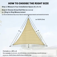 Outsunny Triangle 10' x 10' x 10' Outdoor Sun Shade Sail, Garden Cover UV Block Fabric Canopy for Patio, Deck, Sand(m-3)