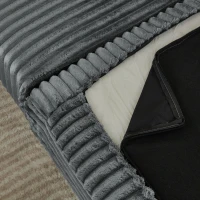 Smart Corduroy Modular Sectional Sofa with Detachable Footrest, Modern L-Shaped Couch for Living Room, 124.5'' L x 31.5"W x 30" H, Dark Gray(m-10)