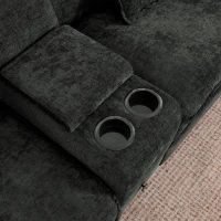 Modern L-Shaped Sectional with Reversible Chaise and USB Port, Chic Sofa with Storage Drawer and Cup Holder, 137'' L x 58" W x 31" H, Black(m-8)