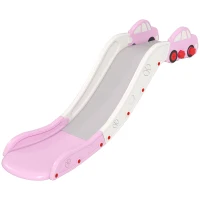 Qaba Extra Length Toddler Slide for Bed, Sofa, Easy to Assemble, Pink(m-11)