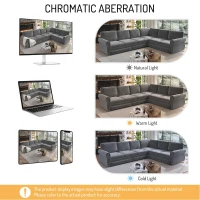 Elegant L-Shaped Sectional with Pull-Out Bed, Chic Chenille Sleeper Couch with Nailhead Trim, 118'' L x 86.5" W x 36.5" H, Light Grey(m-7)