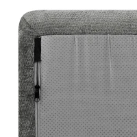 Cozy Semi-Curved Sectional with Stitched Chenille and Ottoman, Chic Floor Sofa with No Assembly, 116.5'' L x 76" W x 25.5" H, Dark Gray(m-9)