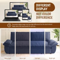 Modern Queen 3-in-1 Sleeper Sofa with Soft Corduroy Upholstery, Versatile Loveseat Bed with Pull-Out Frame, 73'' L x 33" W x 36" H, Blue(m-4)