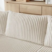 Flexible Corduroy Modular Sofa with High-Density Foam, Cozy Compact Sectional for Small Space Apartment, 42'' L x 18"W x 17.5" H, Beige(m-7)