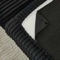 Versatile Corduroy Modular Sectional Sofa with Detachable Footrest, Modern L-Shaped Couch for Living Room, 124.5'' L x 31.5"W x 30" H, Black(m-10)