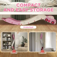 Qaba Extra Length Toddler Slide for Bed, Sofa, Easy to Assemble, Pink(m-6)