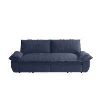 Modern Queen 3-in-1 Sleeper Sofa with Soft Corduroy Upholstery, Versatile Loveseat Bed with Pull-Out Frame, 73'' L x 33" W x 36" H, Blue(m-12)