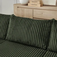 Minimalist Corduroy Modular Sofa with High-Density Foam, Smart Compact Sectional for Small Space Apartment, 42'' L x 18"W x 17.5" H, Green(m-6)