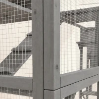 PawHut Catio Playground Cat Window Box Outside Enclosure for Multiple Cats w/ Shelves & Bridges, Gray(m-13)