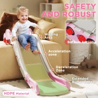 Qaba Extra Length Toddler Slide for Bed, Sofa, Easy to Assemble, Pink(m-5)