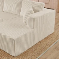 Flexible U-Shaped Modular Sectional Sofa with Spring Cushions, Modern Sleeper Couch for Living Room Bedroom, 132.5'' L x 61"W x 25.5" H, Beige(m-6)