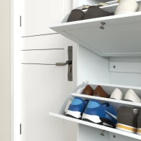 HOMCOM Modern Shoe Storage with 3 Flip Drawers and Adjustable Shelves, Shoe Cabinet Organizer for 12-18 Pairs of Shoes, White(m-11)