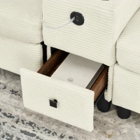 Modern Modular Sectional with All-in-One Storage, Chic L-Shaped Sofa with Cup Holder and Liftable Ottoman, 108.5'' L x 56.5" W x 32" H, Beige(m-8)