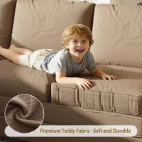 Modern L-Shaped Sectional with Pull-Out Bed, Chic Sleeper Couch with USB Port and Side Pocket, 115'' L x 83.5" W x 36.5" H, Brown(m-9)