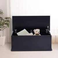 HOMCOM Lift Top Storage Bench, 39.4" Modern Storage Chest with 264 lbs. Weight Capacity, Black(m-10)
