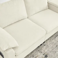 Modern Modular Sectional with All-in-One Storage, Chic L-Shaped Sofa with Cup Holder and Liftable Ottoman, 108.5'' L x 56.5" W x 32" H, Beige(m-6)