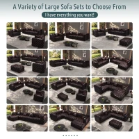 Modern Faux Leather Modular Sofa with Button Tufting and 3 Pillows, Elegant Sectional Couch for Living Room, 75'' L x 75" W x 29" H, Dark Brown(m-5)