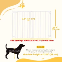 PawHut Baby Gate, 28.3"-42.7" Wide Dog Gate with Dual Locks, Easy Walk Through for Stairs, Doorways, Kitchen, White(m-3)