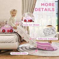 Qaba Extra Length Toddler Slide for Bed, Sofa, Easy to Assemble, Pink(m-7)