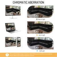 Modern L-Shaped Sectional with Pull-Out Bed, Chic Sleeper Couch with Nailhead Trim and Rolled Arms, 118'' L x 86.5" W x 36.5" H, Black(m-6)