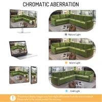 Vibrant L-Shaped Sectional Sofa with Pull-Out Bed, Comfy Convertible Sleeper Couch for Living Room, 118'' L x 86.5"W x 36.5" H, Grass Green(m-4)