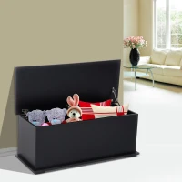 HOMCOM Lift Top Storage Bench, 39.4" Modern Storage Chest with 264 lbs. Weight Capacity, Black(m-2)