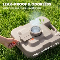 Outsunny Portable Camping Toilet, Porta Potty with 2.6 Gal Waste Tank & 2.6 Gal Flush Tank, Leak-Proof and Odourless(m-5)