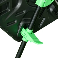 Outsunny Rotating Composter, Dual Chamber Compost Bin with 24 Vents and Steel Legs, 34.5 Gallon, Green(m-9)