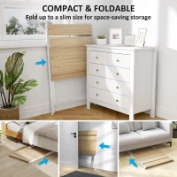 HOMCOM Folding Computer Desk, 27.6" Foldable Desk with Monitor Shelf for Small Space, Home Office, Easy Assembly, Natural Wood(m-4)