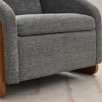 Elegant Chenille Armchair with Cushioned Seat and Nailhead Trim, Ergonomic Accent Chair with Sturdy Wood Frame, 29'' L x 29" W x 29" H, Gray(m-11)