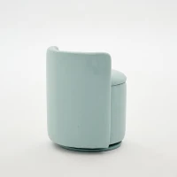 Elegant Velvet Accent Chair with 360° Swivel and 20L Hidden Storage, Chic Barrel Chair with Curved Backrest, 18.5'' L x 18.5" W x 22" H, Aqua(m-12)