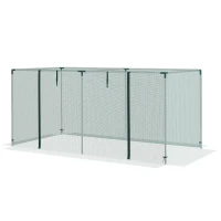 Outsunny Galvanized Steel Crop Cage, Plant Protection Tent with Zippered Door, 8' x 4', Green(m-2)