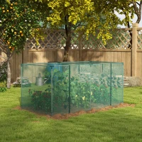 Outsunny Galvanized Steel Crop Cage, Plant Protection Tent with Zippered Door, 8' x 4', Green(m-1)