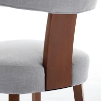 Modern Linen Armless Dining Chair with Padded Seat Cushion, Versatile Side Chair for Dining Room Living Room, 24.5'' L x 20.5"W x 34" H, Gray(m-12)
