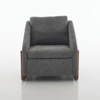 Elegant Chenille Armchair with Cushioned Seat and Nailhead Trim, Ergonomic Accent Chair with Sturdy Wood Frame, 29'' L x 29" W x 29" H, Gray(m-14)