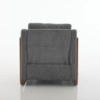 Elegant Chenille Armchair with Cushioned Seat and Nailhead Trim, Ergonomic Accent Chair with Sturdy Wood Frame, 29'' L x 29" W x 29" H, Gray(m-15)