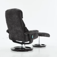 Ergonomic Recliner Chair with Ottoman and Massage, Swivel Lounge Chair with Heated Seat and 140° Recline, 32'' L x 33" W x 43.5" H, Dark Gray(m-13)