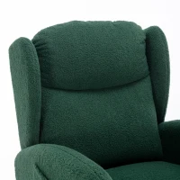 Elegant Teddy Fabric Rocking Chair with Ergonomic Backrest and Plush Filling, Accent Chair with Wooden Legs, 38'' L x 28" W x 40" H, Green(m-11)