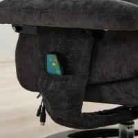 Ergonomic Recliner Chair with Ottoman and Massage, Swivel Lounge Chair with Heated Seat and 140° Recline, 32'' L x 33" W x 43.5" H, Dark Gray(m-11)