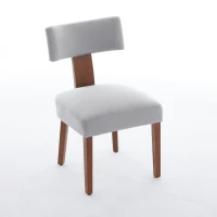 Modern Linen Armless Dining Chair with Padded Seat Cushion, Versatile Side Chair for Dining Room Living Room, 24.5'' L x 20.5"W x 34" H, Gray(m-15)